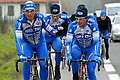 Verkenning parcours Parijs - Roubaix <br />9 april 2004<br />Johan en Servais<br />Foto: Photonews